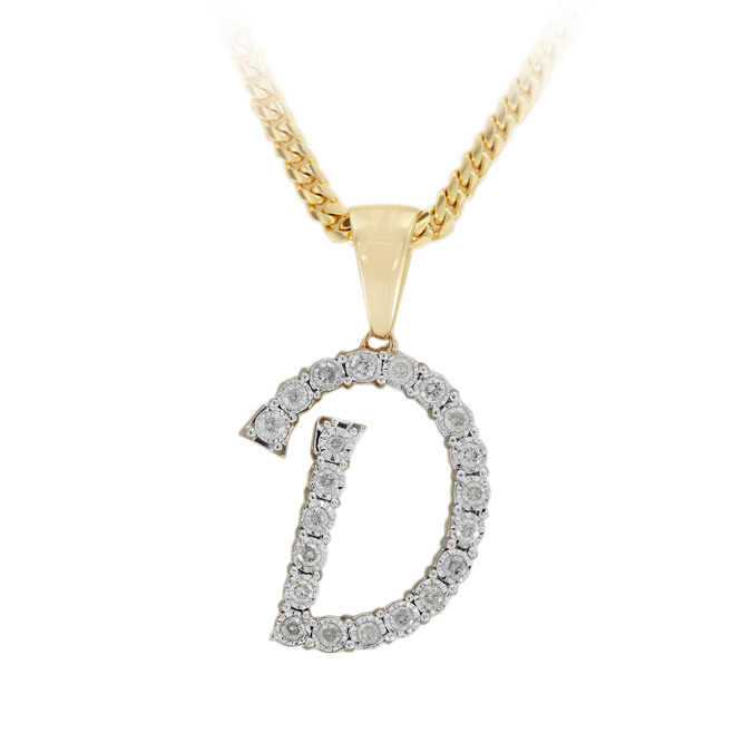 1JDP1159 - Diamond D Letter Pendant